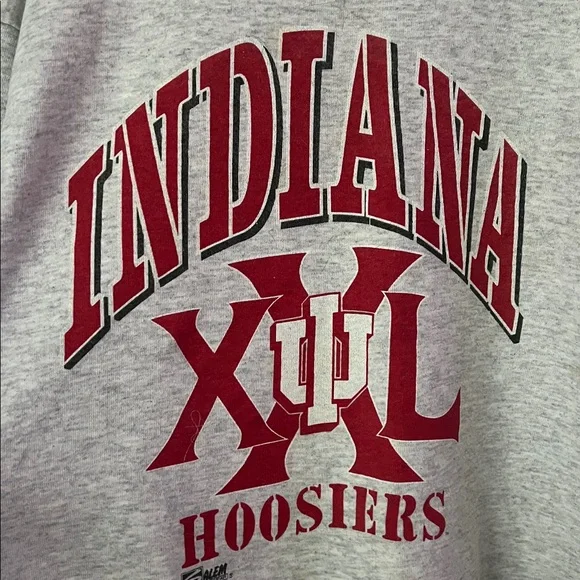 VTG 90s Indiana Hoosiers Salem Sportswear USA Crewneck L Retro NCAA Basketball♠️ - Picture 2 of 7